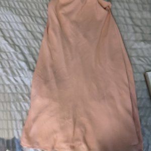 Pink ankle length high waisted skirt